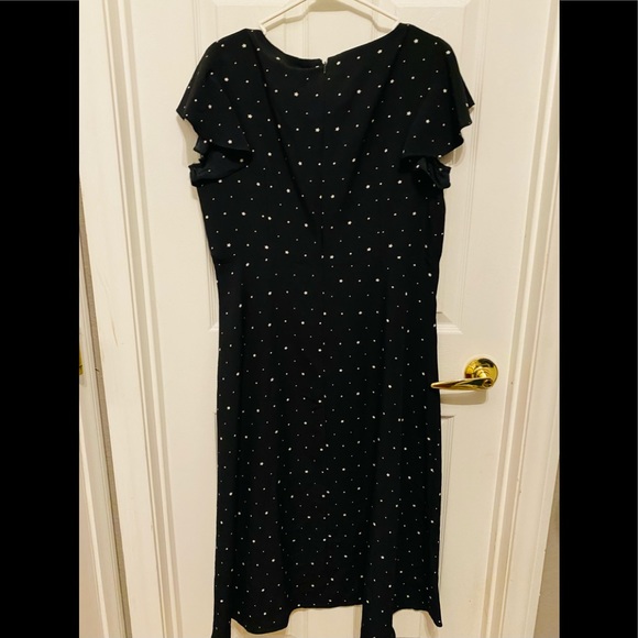 DKNY STARRY RUCHED TIE-FRONT DRESS NWT NEW SZ 14 - Picture 3 of 3